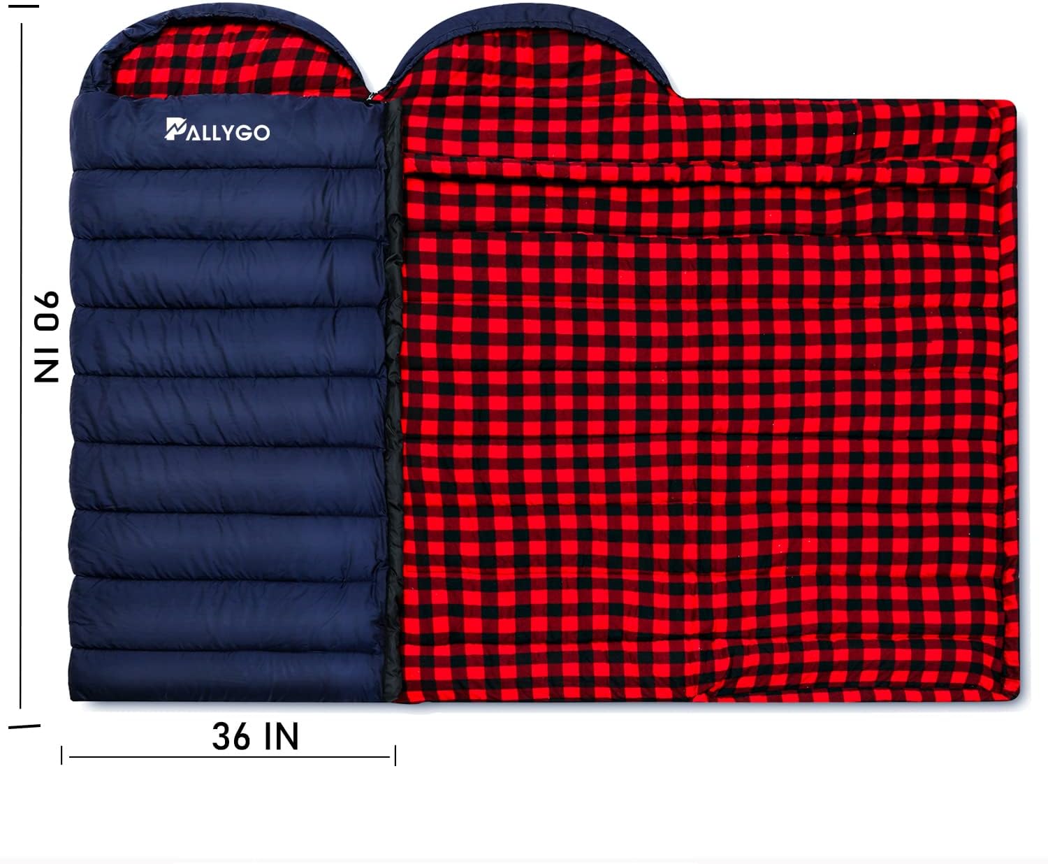 0 Degree Sleeping Bag Cotton Flannel Sleeping Bags for Adults Cold Weather Camping Winter Zero Degree Warm Weather Big and Tall - Image 3